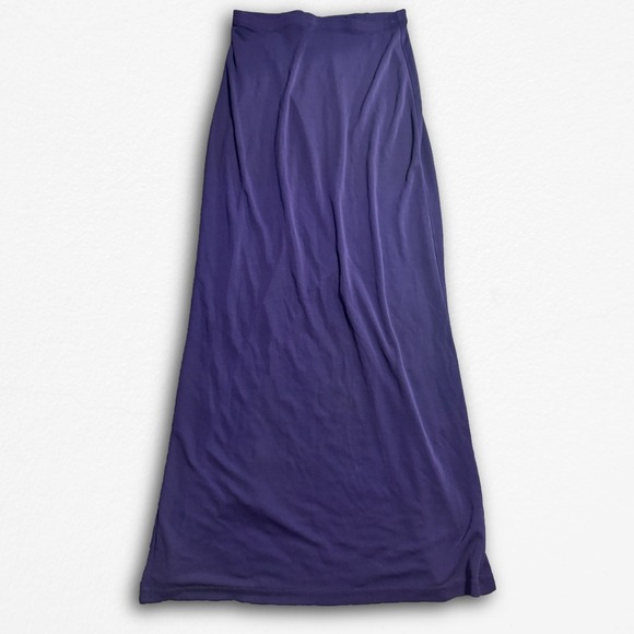 Express Dresses & Skirts - Vintage 90s Express World Brand Purple Maxi Skirt XS High Waisted Back Slit Plum